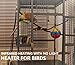 SYSAI 50W Bird Cage Heater with Built-in Thermostat, Safe & Warm for Winter, Temperature-Limited Safe Shell for Parrots, Small Animals - Efficient 50W Red Heating Bulb