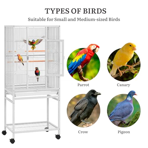 image for YITAHOME 53.9 inches Metal Bird Cage for Parakeets: Large Parrot Cages