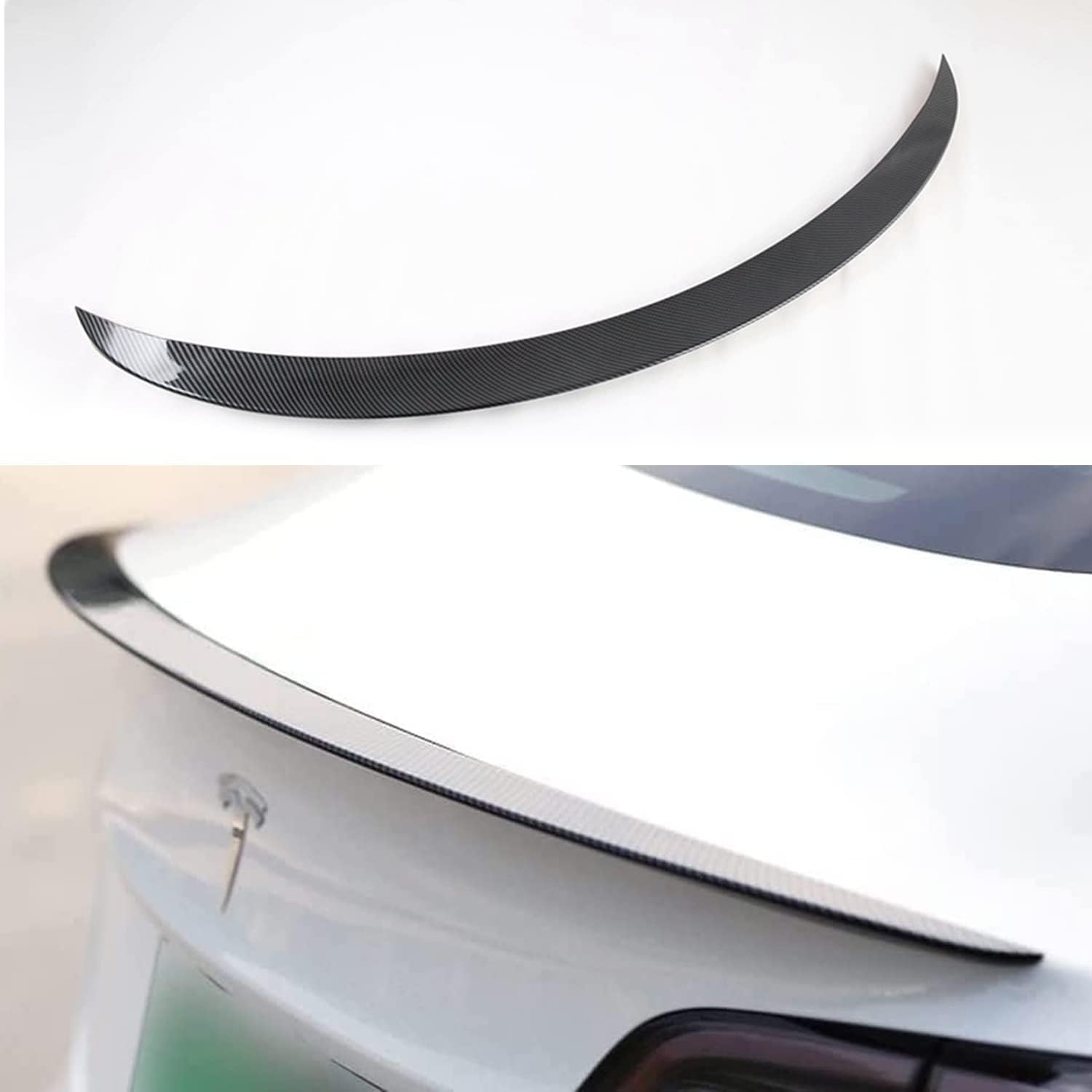 Aileron Arrière Tesla Model 3 Highland 2024-2025 - Fibre De Carbone Mat - Style Performance - Installation Facile