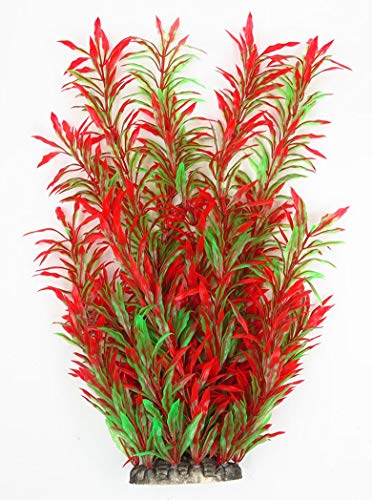 Supyouleg Aquarium Plants Artificial Water Aquatic Fish Tank Plants Tall Plant Red Green Big For Fish Frog Tank Decorations Plastic Fake Plants Decor Pack Of 2 #TOP4