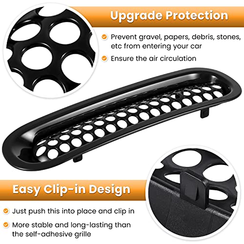 E-Cowlboy 7Pcs Front Grill Mesh Inserts Clip-In Grille Guard For 2007-2017 Jeep Wrangler Jk Jku Unlimited Sport Freedom Rubicon Sahara (Glossy Black) #TOP2