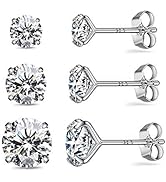 925 Sterling Silver Earrings, Cubic Zirconia Stud Earrings, Diamond Stud Earrings for Women