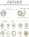 Tornito 10 Pairs Clip on Stud Earrings Non Pierced Teardrop Round Square CZ Pearl Twist Knot Flower Clip on Earrings for Women Gold Tone