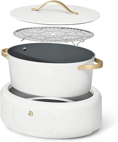 Miniatura 6 de Hermosa olla eléctrica 10 en 1, capacidad de 6 cuartos de galón, 7 funciones preestablecidas, salteado, cocción lenta, estofado, vapor, apto para