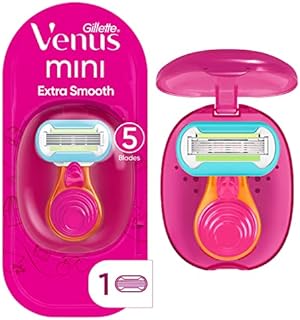 Gillette Venus Mini Extra Smooth Razors for Women, Includes 1 Venus Mini Razor, 1 Razor Blade Refill, 1 Travel Case