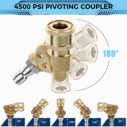 Image of 4000 PSI Pressure Washer Rotating Turbo Nozzle 4.0 GPM with 1 /4'' Quick Connector with 7 Pieces Spray Nozzle Tips Kit Multiple Degrees (0, 15, 25, 40, 65 Degrees, Rinse1, Soap2)