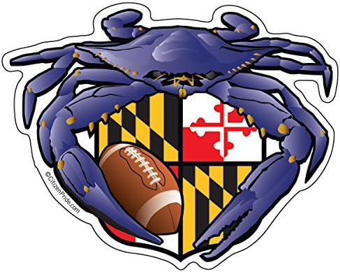 Raven Crab Football Maryland Crest 5x4 inches Sticker Decal die Cut Vinyl - Made in USA