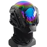 KYEDAY Punk Mask Cosplay for Men, Mechanical Sci-fi Gear Cosplay Halloween Mask Fit Party Music Festival Accessories