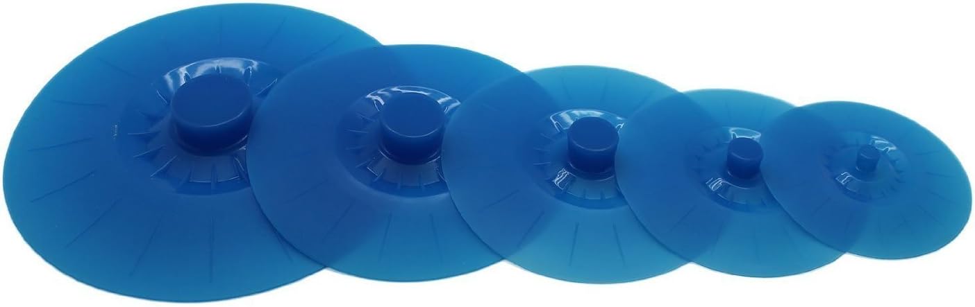 Silicone Bowl Lids - Set of 5 - Reusable Covers for Bowls, Cups, Pots.