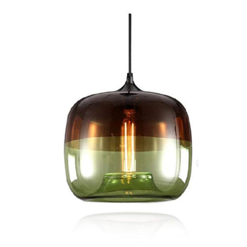 SkyTalentTwo-Color Glass Pendant Light, 9.84 Inches Glass Globe Pendant Lighting, Modern Kitchen Hanging Light Fixture for Kithchen Island, Sink, Counter, Dining Room, Bar, Farmhouse (Green)