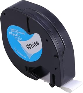 JEWEDECO Fita adesiva colorida, etiquetas coloridas, etiquetas de plástico, abas coloridas, fita de plástico para etiqueta, suprimentos para impressora, etiquetas de impressora, fita adesiva para impressora adesivos fáceis fita branca