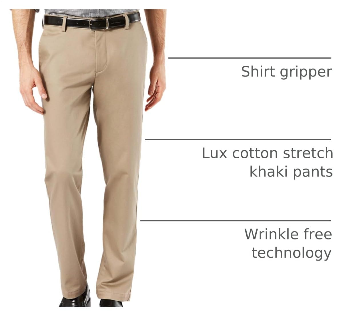 Dockers Men's Slim Fit Signature Khaki Lux Cotton Stretch Pants, New British Khaki, 32W x 32L