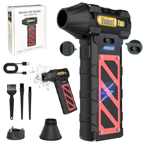 Electric Air Duster-Compressed Air Duster,60mph Wind Stepless Speed Canned Air for PC/Compute/Electronics/Home&Car Cleaning, 150000RPM Air Blower to Spray Air Can Dust Off Keyboard Cleaner (Black)