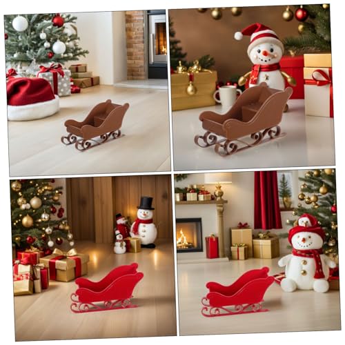 Décoration Noël traîneau Zerodeko miniatures pour centre de table hiver - 4