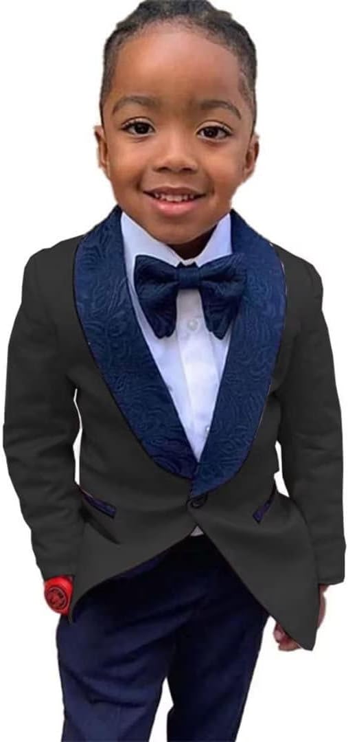 Boys Suits Slim Fit Jacquard 2 Pieces Blazer and Pants Kids Formal Suit for Party
