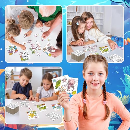 24 Puzzles Under the Sea para Colorear | 5.11 Pulgadas Puzzles DIY Papel Tema Océano miniatura 7