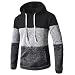 N\P - Maglione da uomo con cappuccio in colore abbinato a colori Nero XL