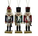 Gerson Traditional Nutcracker Hanging Christmas Ornament - Set of 3