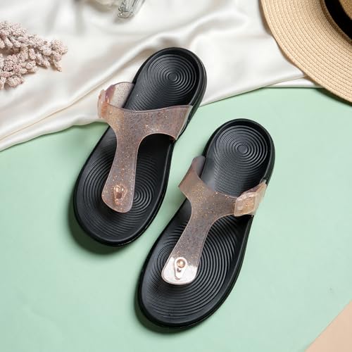 Image of TRASE Flat Slippers for Woman | Comfortable & Lightweight Adjustable Thong Strap Flip Flops | Durable Cushioned Footwear for Home, Casual, Beach & Outdoor Use
