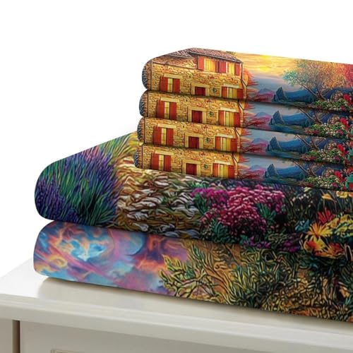 Housse de couette 3 pièces Super King 260x220cm en microfbre douce Provence - 6