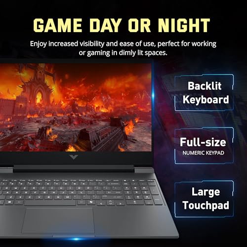 Image of HP Victus 15 Gaming Laptop, AMD Ryzen 7 7445HS, GeForce RTX 4050, 16GB DDR5, 512GB PCIe SSD, 15.6 inch FHD 144Hz Display, Backlit Keyboard, Copilot, Fast Charge, Win 11, Silver, 1TB Docking Station Set