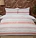 Sleepdown Aztecki Geo Stripe terakota pomarańczowy naturalny boho odwracalny miękki łatwy w pielęgnacji poszwa na kołdrę zestaw pościeli z poszewkami na poduszki - podwójny (200 cm x 200 cm)