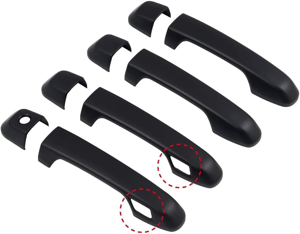 L2R for Toyota 4Runner 5th Gen 2010-2024 Side Door Handles Cover Trim ABS Matte Black Car Exterior Accessories 8pcs Nit Fit Limited (No with Key Holes)