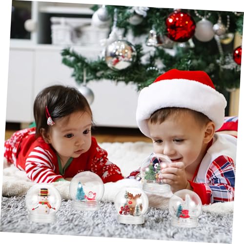 24 Bolas de nieve navideñas Cabilock de plástico transparente para rellenar globos 5