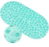 Badewannenmatte rutschfest 66x36cm, Duschmatte Kiesel Steinoptik mit Ablauflöchern, Badematte mit 100 Saugnäpfen Gegen Mehltau, Antirutschmatte Badewanne Mattierter Textur for Kinder, Senioren