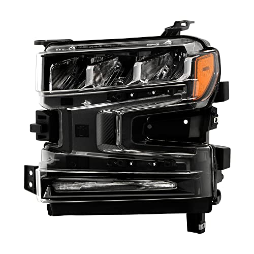 Carpart4u Aftermarket for 2019-2022 Chevy Silverado 1500 OEM Style LED Tube Headlights [Halogen Signal Model] (Driver)