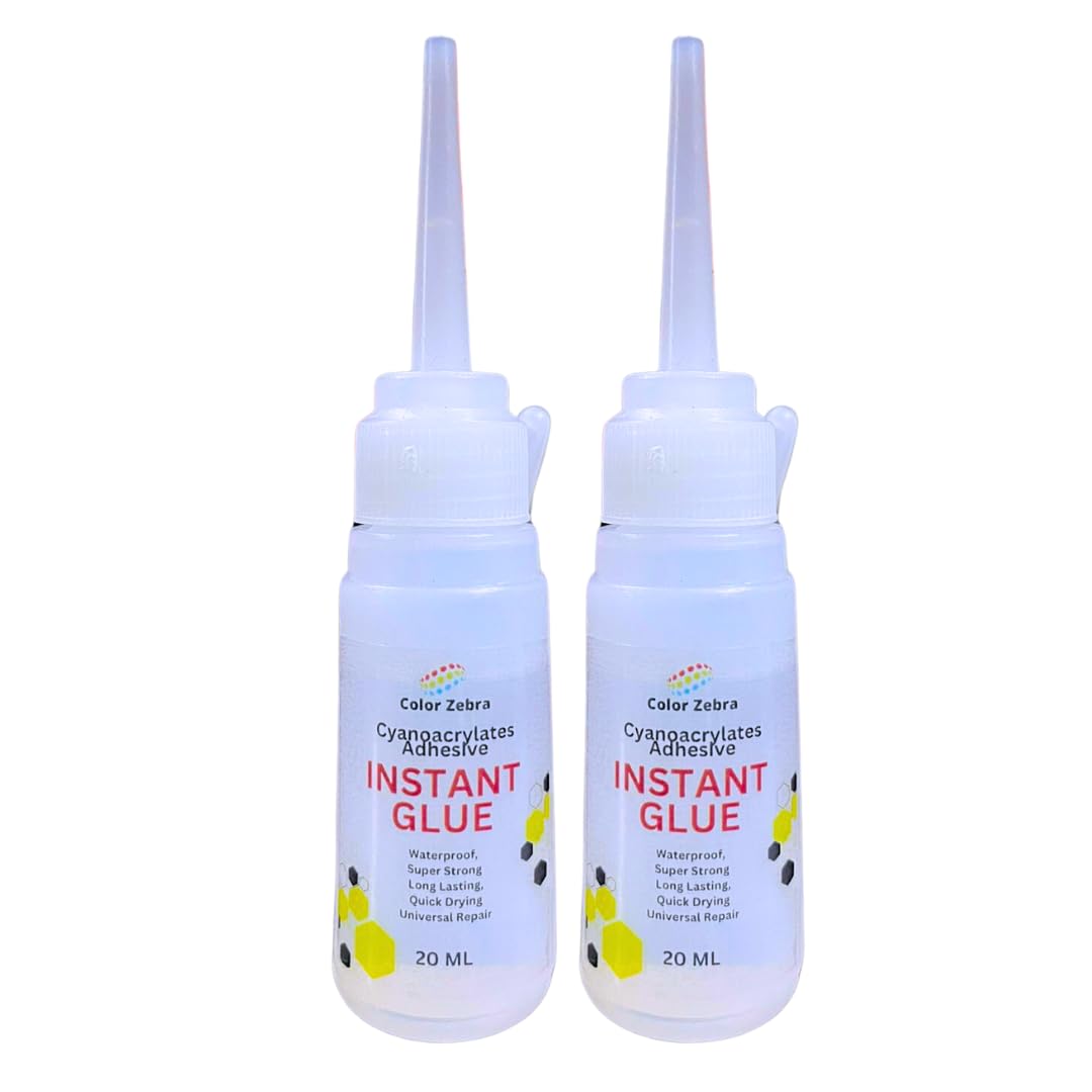 Color Zebra Instant Glue (Cyanoacrylate Adhesive) 2 x 20 ML Pack | General purpose instant adhesive For Super bonding of wood, paper, leather, Shoes, and fabric | For quick repairs | (B0CZDZ54J3) Amazon Price History, Amazon Price Tracker