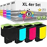 Inkadoo Set di 4 toner compatibili per Lexmark CX 622 ade 431 dw 421 DN CX 625 adhe 622 de 421 adn