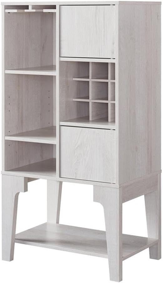 Estante para Vinos de Madera Contemporáneo Pemberly Row, Acabado Roble Blanco