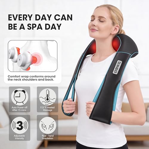 Image of MagicMakers Shiatsu Neck Massager with Heat for Pain Relief Deep Tissue - Christmas Men Gift for Women, Mom, Dad, Her, Him - Fathers Day Dad Gifts, Amazing Back & Shoulder Relief from Daughter or Son