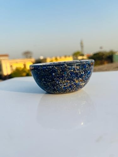 Miniatura 6 de Cuenco de cristal turquesa hecho a mano con organito de cristal turquesa para limpieza, carga, manchas, curación, decoración o regalo (turquesa)