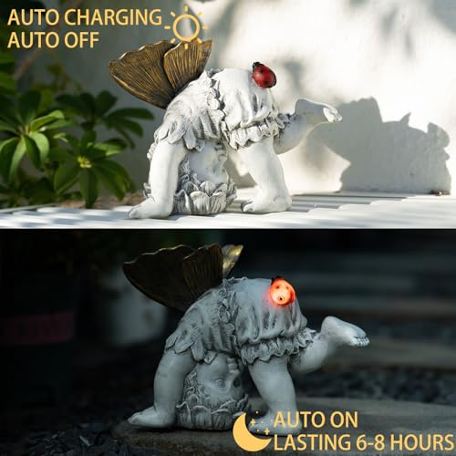 Suyorpe 00022 Garden Flower Fairy Outdoor Solar Decor,Fairy Garden Sculpture,Resin Ornaments thumb #4