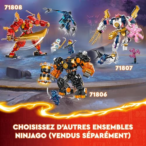 LEGO Ninjago Le Robot Élémentaire de la Terre de Cole, Jouet de Construction pour Garçons et Filles Dès 7 Ans avec 2 Personnages Dont Une Minifigurine Cole, Cadeau Ninja pour Enfants 71806
