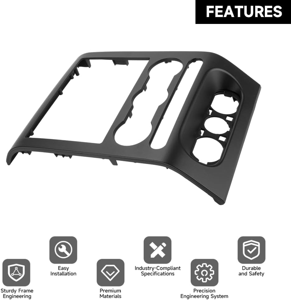 Dash Radio Climate Bezel Center Trim Panel for Ford F150 2004-2008 Dash Radio Bezel Center Dashboard Trim Panel Cover | Black, Plastic | Replaces 4L3Z-1504302-AAA, 4L3Z1504302AAA