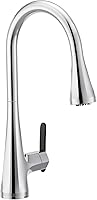 Vista 24 de Moen Sinema grifo de cocina desplegable de acero inoxidable con aumento de potencia y sistema retráctil, llave de cocina moderna de arco alto, fácil