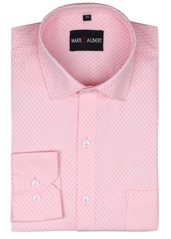 Image of MARK & ALBERT 100% Cotton Full Sleeves Regular Fit Formal Shirt for Men Blue