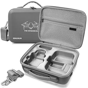 SENLINLIN Tasche für DJI Mini 4K, MiNi 2 SE / 2 Drohne & Zubehör, Kompakter, wasserdichter & stoßfester Mini-Koffer mit Schultergurt – Grau (Nur Tragetasche)