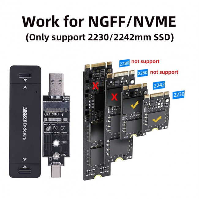 Convertisseurs NVMe PCIe USB 3.2 Pour Disques Durs 2230 2280