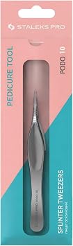 Staleks PODO 10 Podology Splinter Tweezers Long Thin Working Part Ideal for Ingrown Nail Removal, Calluses, and Foreign Body Extraction