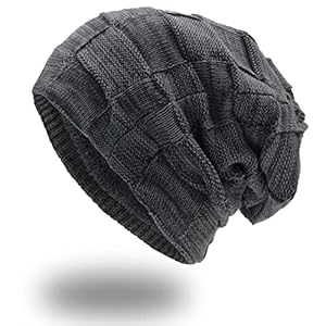 UPhitnis Berretto Uomo Caldo in Maglia Cappello Invernale Uomo Foderato Berretto Invernale Beanie Modello Intessuto con Soffice Fodera Interna in Pile