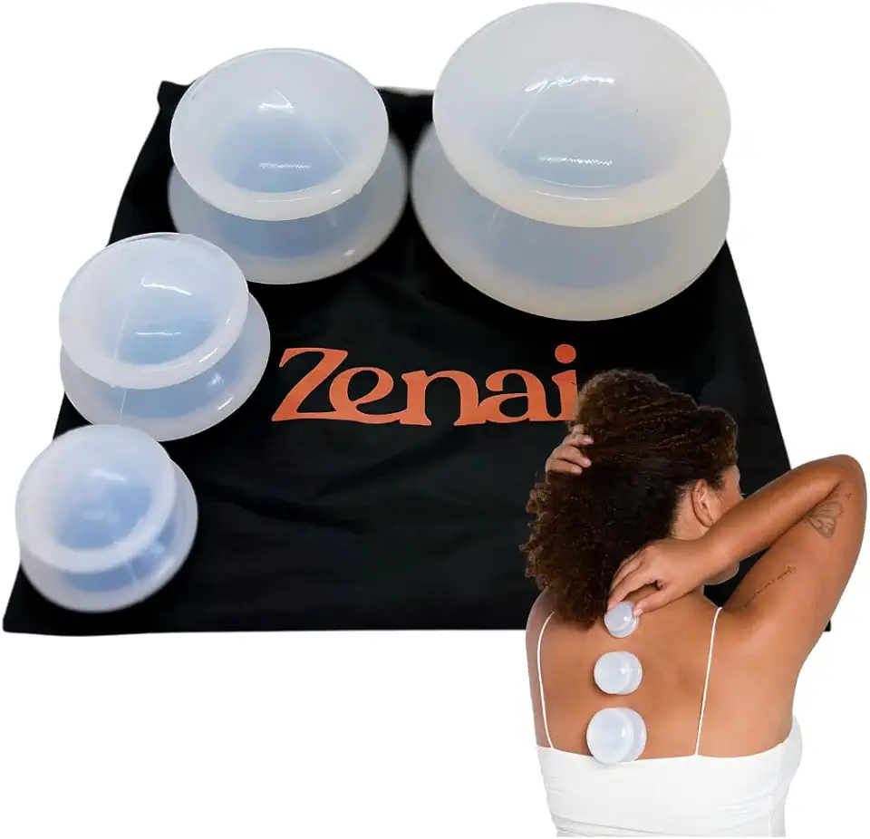 Zenai - 4 Ventosas De Silicone Massagem Corporal Anti Celulite
