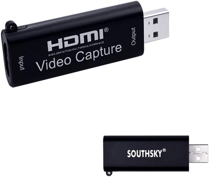 SOUTHSKY HDMI Video Audio Capture Card,1080p 60fps Acquisition USB Output for Recording and Edit,4K HDMI to USB 2.0, Compatible with ZOOM, OBS, VLC