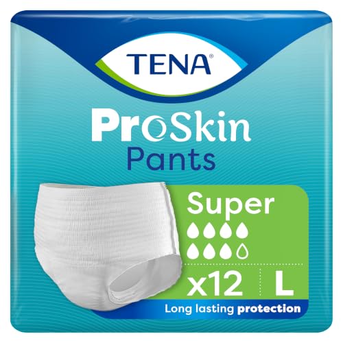 TENA ProSkin Pants Super, Incontinence Underwear, Large (12 Count)