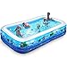 Produktbild iBaseToy Aufblasbarer Pool für Kinder, 300*175*56CM aufblasbarer Blow Up Kiddie Pool für Kleinkinder Erwachsene, große Familien-Swimmingpools für den Garten Garten Gartenparty im Freien, ab 3 Jahren