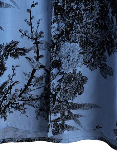 Image of JOTOOK Mens Hawaiian Shirt Short Sleeve Button Down Tropical Shirts Casual Floral Summer Beach Shirt