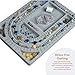 The Beadsmith Bead Board, Grey Flocked, 3 U-Shaped Channels, 6 Recessed Compartments, 9.5 x 13 inches, Design Boards for Creating Bracelets, Necklaces and Other Jewelry